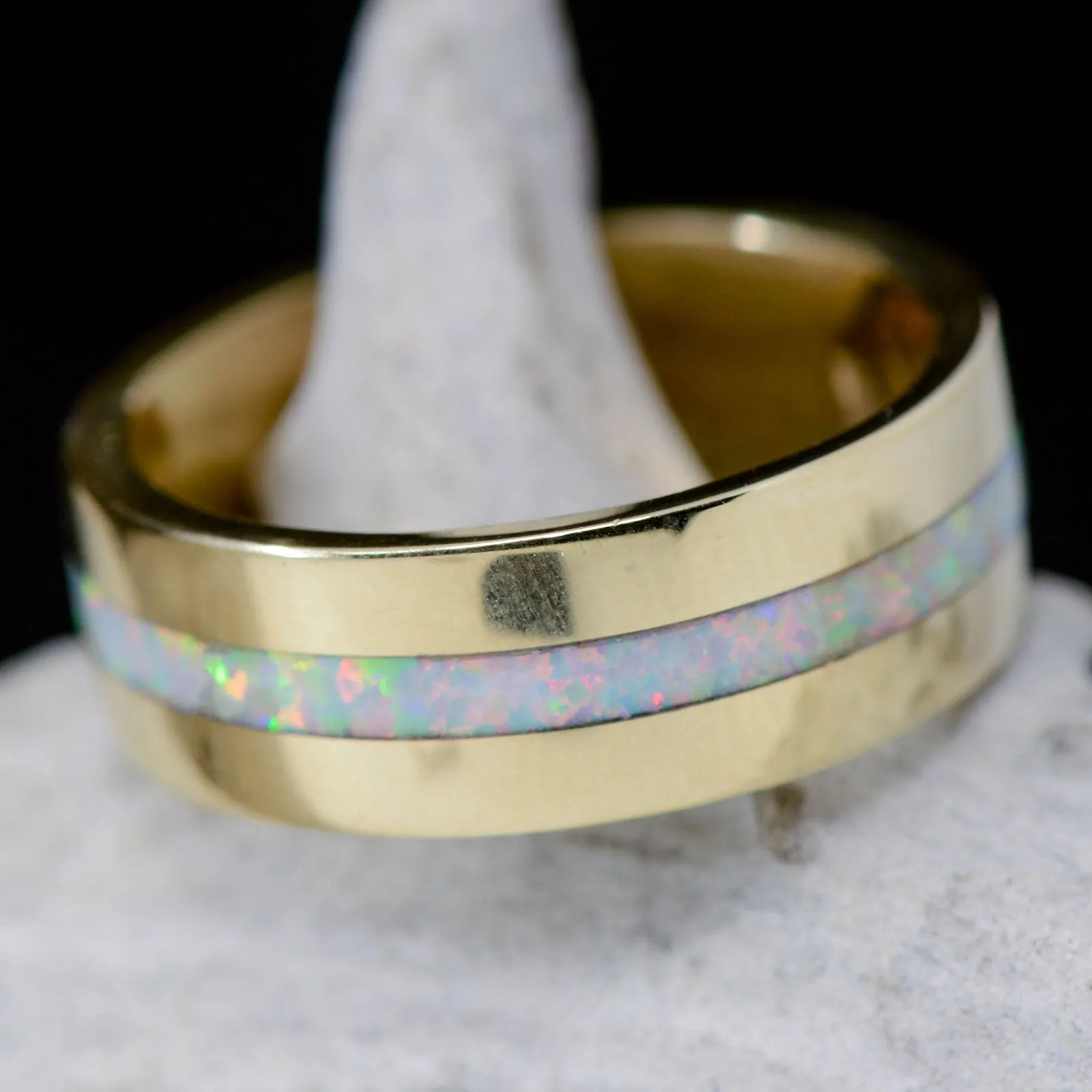 Metal, White Opal Inlay