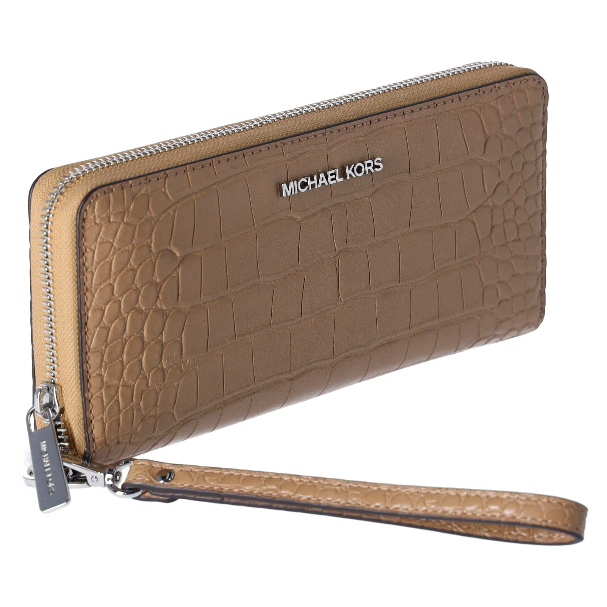 Michael Kors JetSet TravelLarge ContinentalWallet Embossed Camel