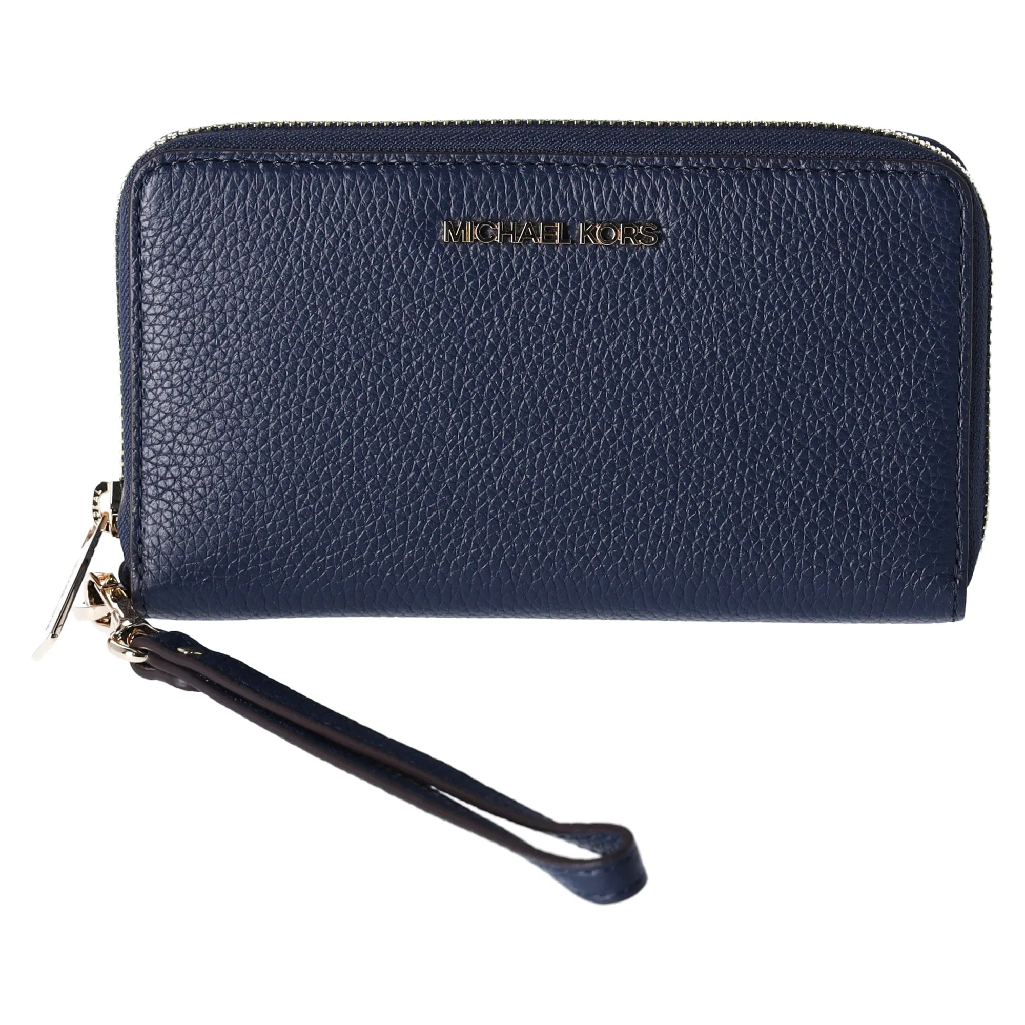 Michael Kors JetSet TravelLarge PhoneCase LeatherWallet Wristlet NavyBlue