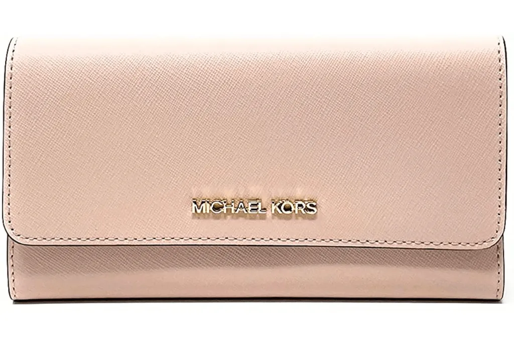 Michael Kors JetSet TravelLarge TrifoldWallet PowderBlush Pink Saffiano