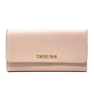 Michael Kors JetSet TravelLarge TrifoldWallet PowderBlush Pink Saffiano