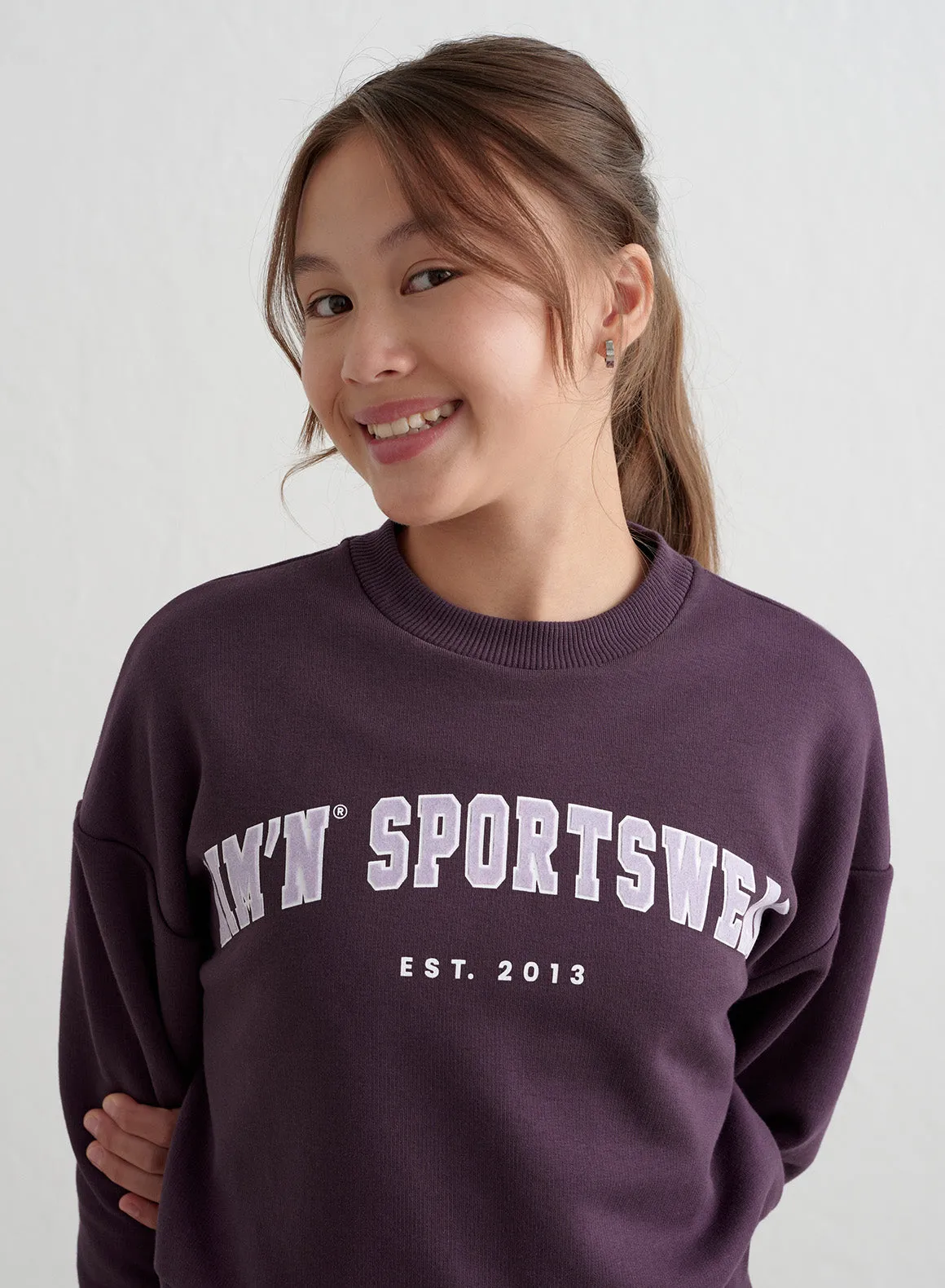 Midnight Plum Young Varsity Sweatshirt