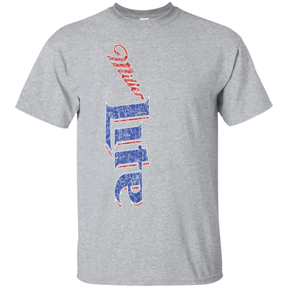 Miller Lite Beer T-Shirt Custom Designed Color Vertical Worn Pattern