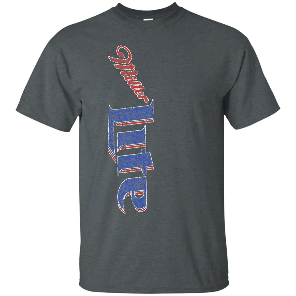 Miller Lite Beer T-Shirt Custom Designed Color Vertical Worn Pattern