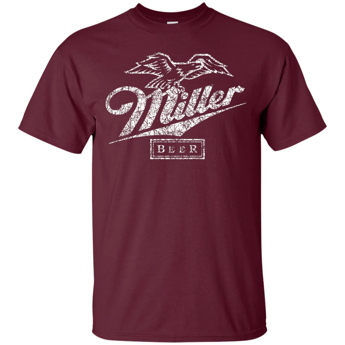 Miller Lite Beer T-Shirt Custom Designed White Worn Label Pattern