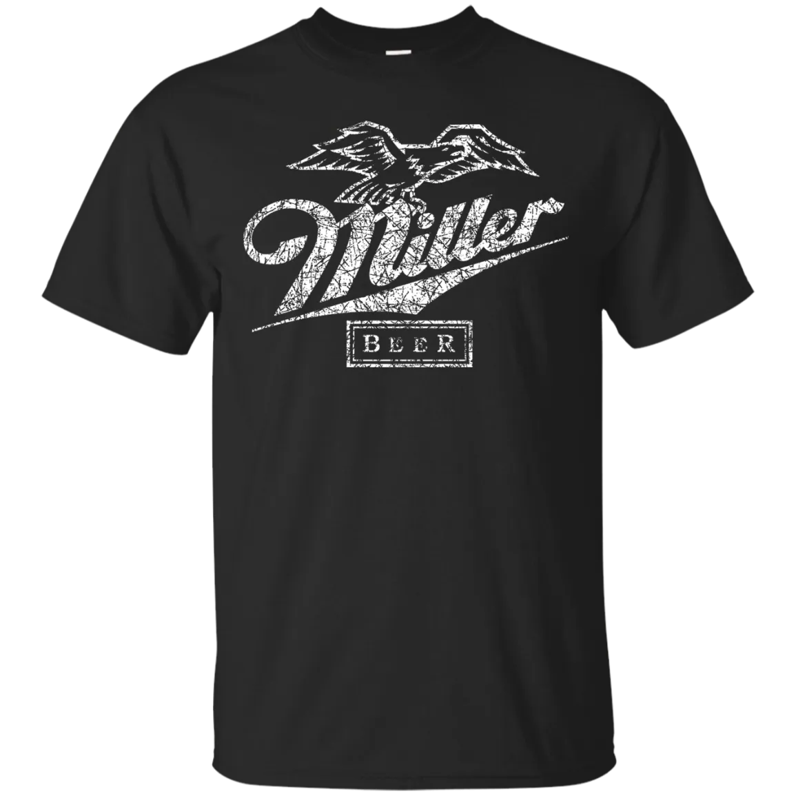 Miller Lite Beer T-Shirt Custom Designed White Worn Label Pattern