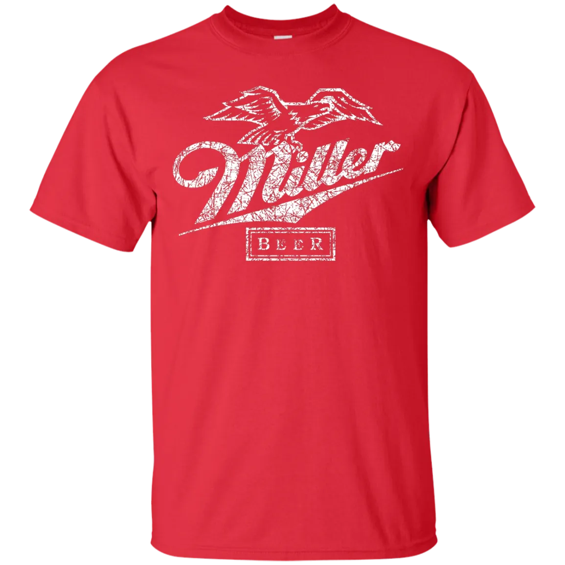 Miller Lite Beer T-Shirt Custom Designed White Worn Label Pattern