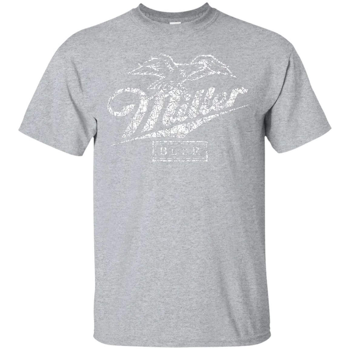 Miller Lite Beer T-Shirt Custom Designed White Worn Label Pattern