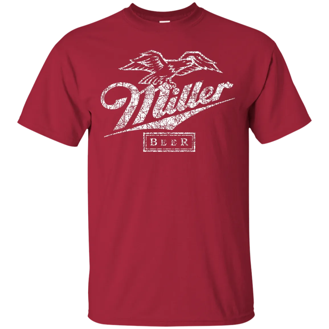 Miller Lite Beer T-Shirt Custom Designed White Worn Label Pattern