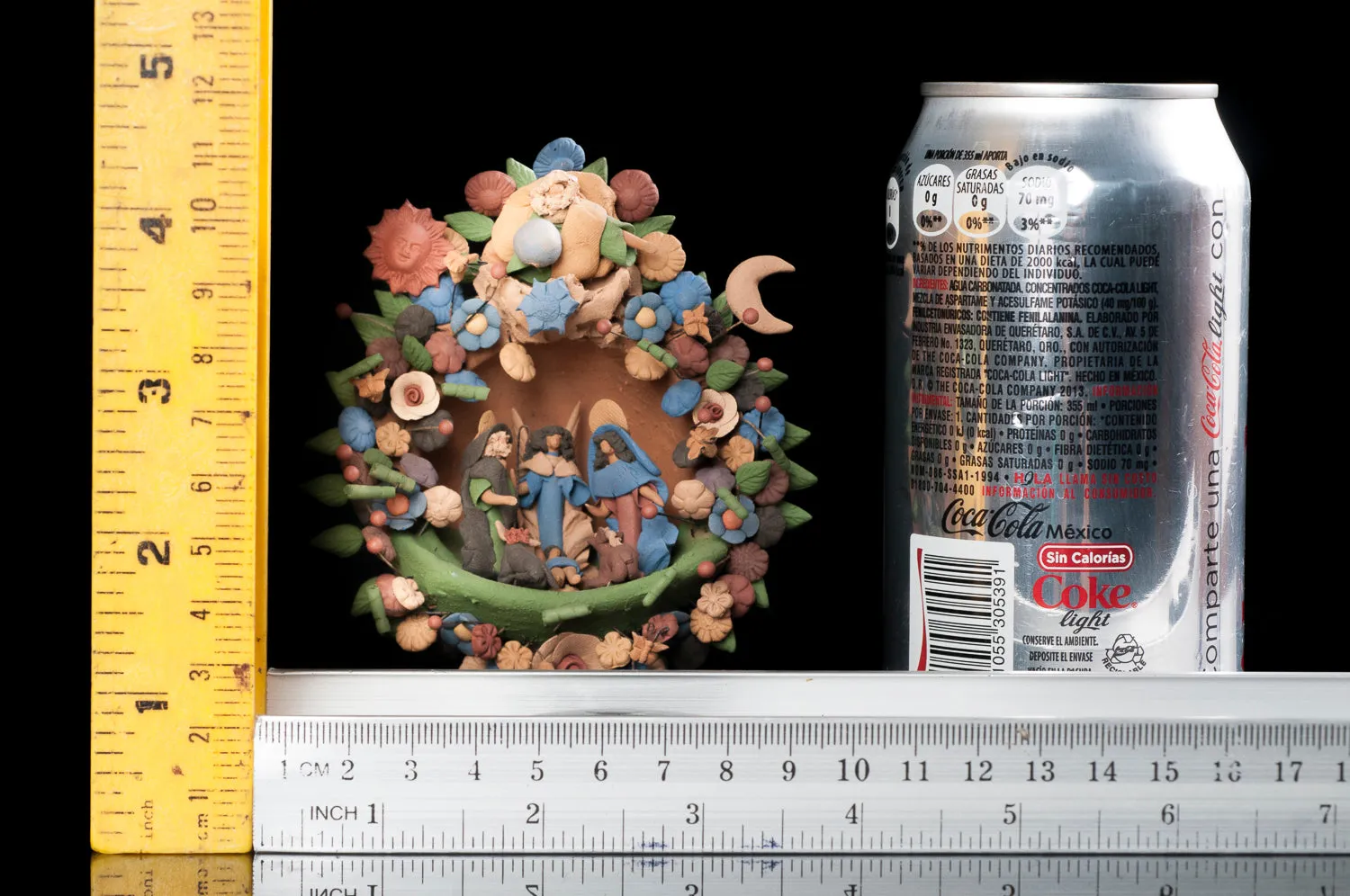 Miniatre Mexican Clay Tree of Life Nativity from Metepec