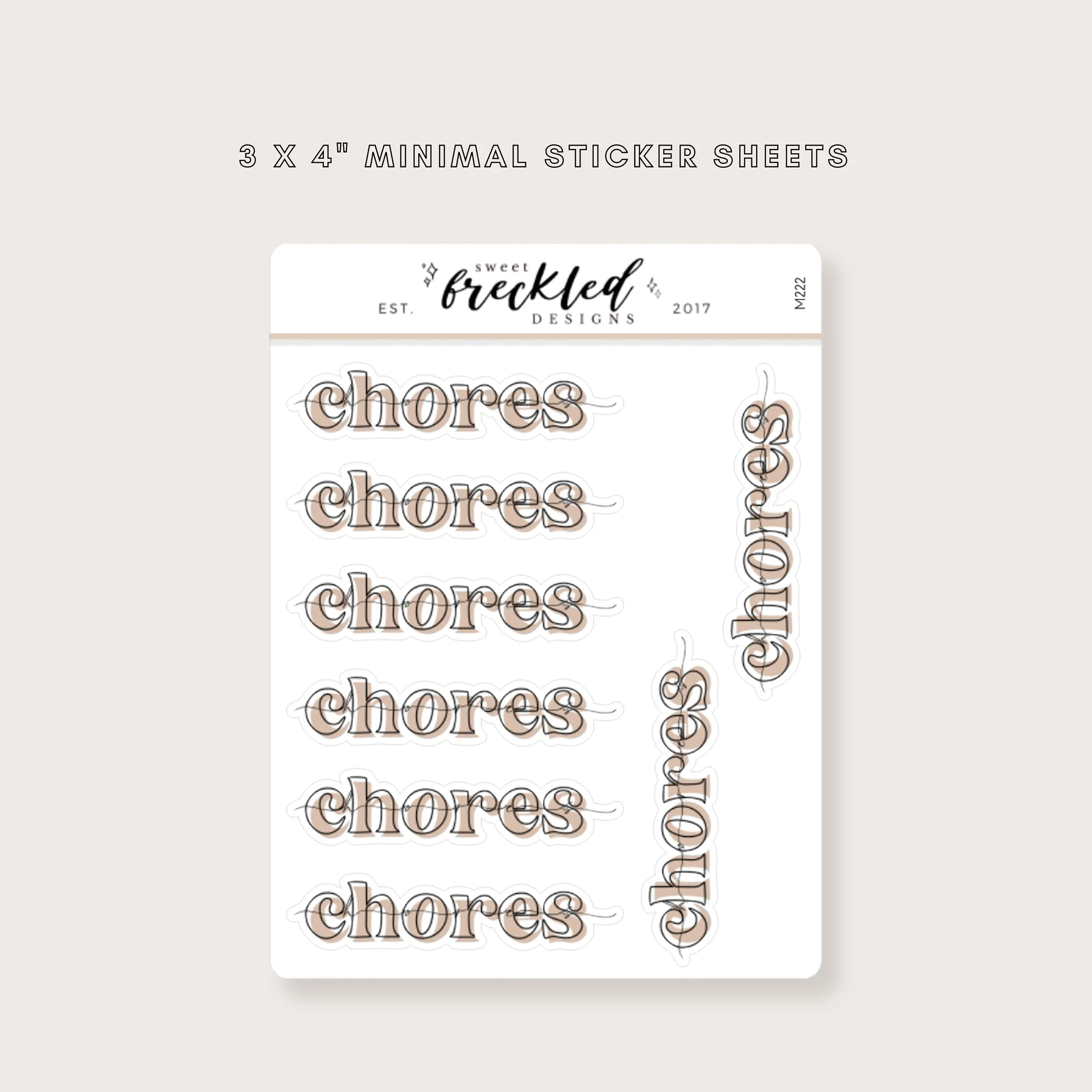 Minimal Bold "Chores" Text Stickers