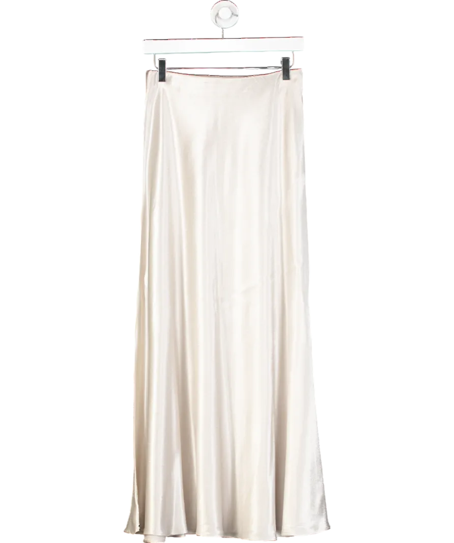 Mint Velvet Grey Satin Maxi Slip Skirt UK S