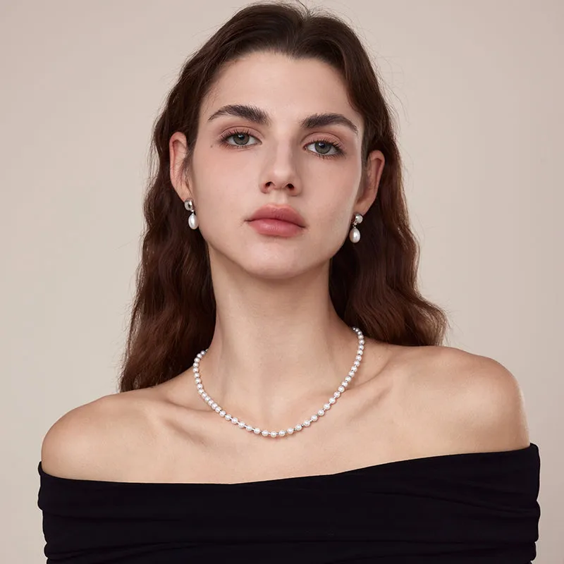 Mirror Pearl Drop Earrings