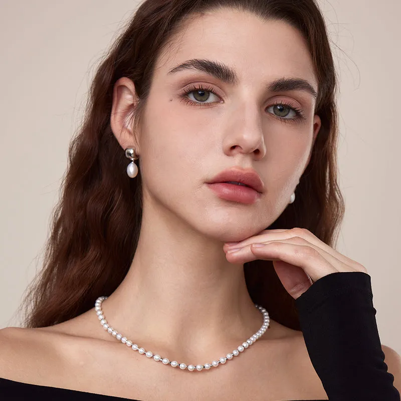 Mirror Pearl Drop Earrings