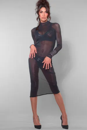 MME AZIA Mesh Transparent Dress