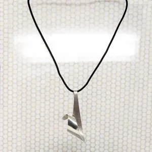 Modernist Rippling Ribbon Sterling Silver Pendant