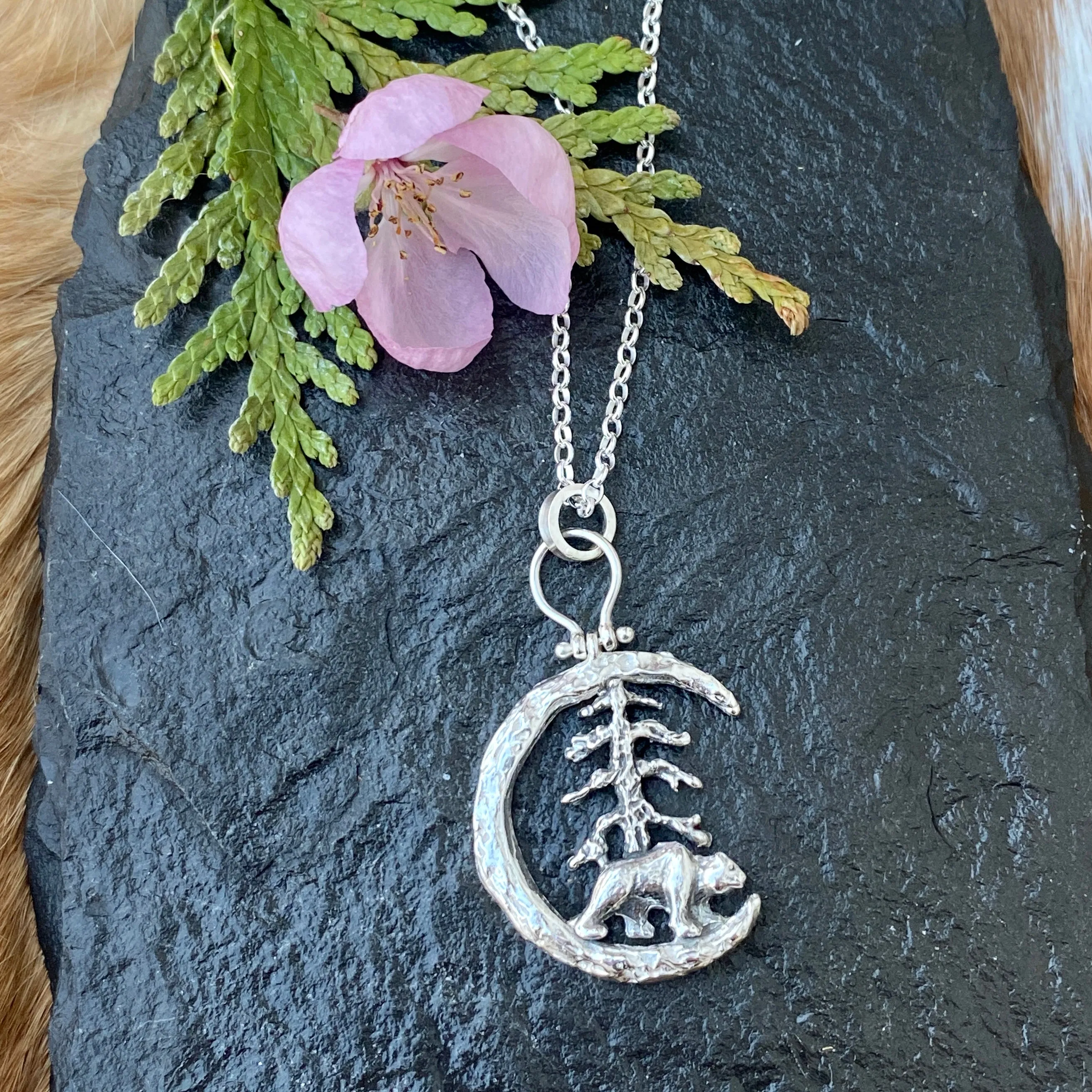 Moon Scape ~ This is Bear Country sterling silver necklace