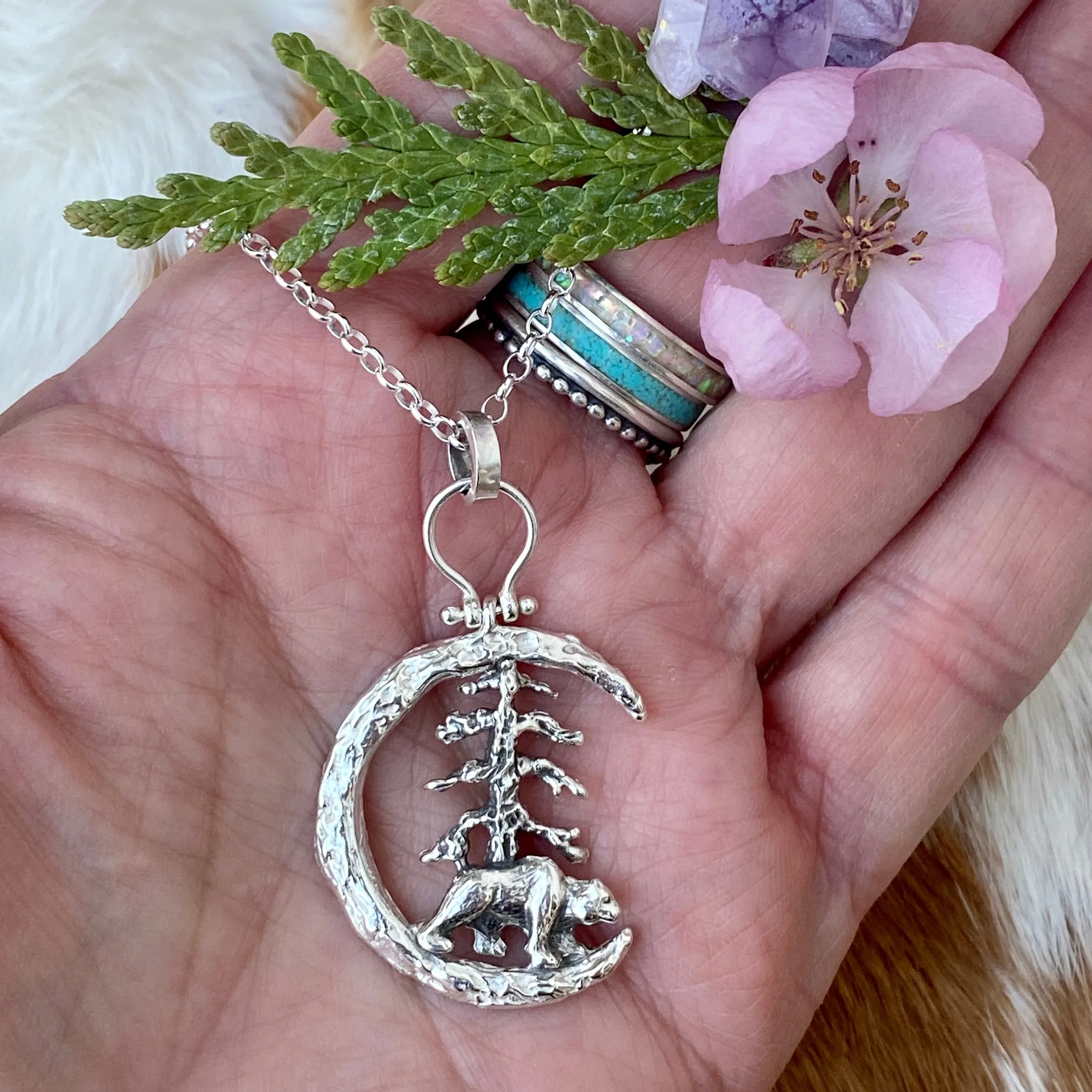 Moon Scape ~ This is Bear Country sterling silver necklace