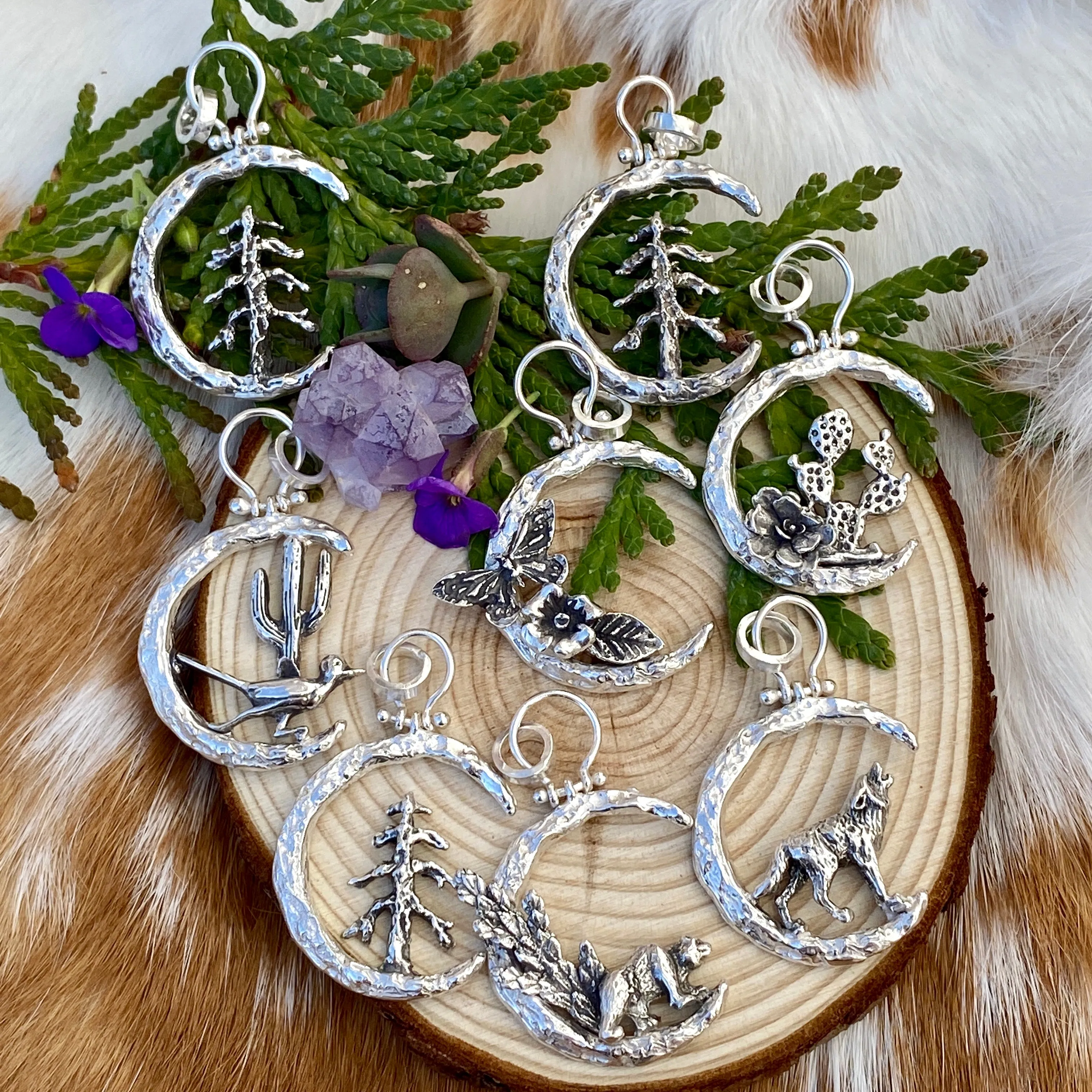 Moon Scape ~ This is Bear Country sterling silver necklace