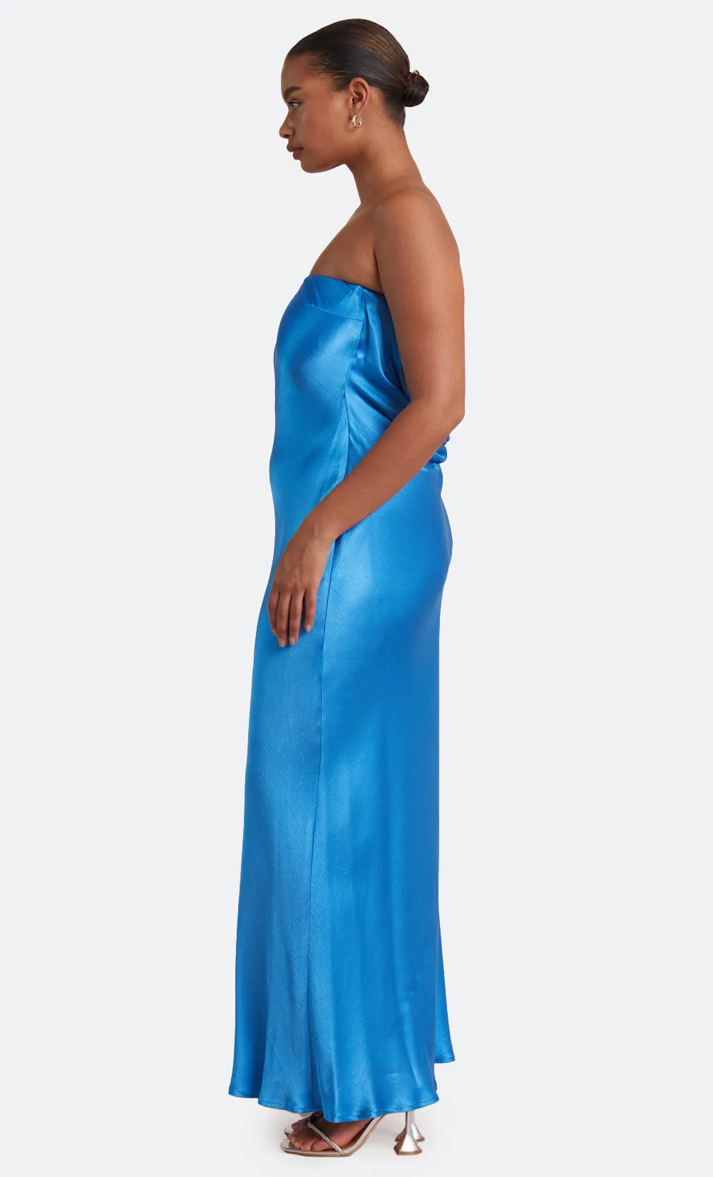 MOONDANCE STRAPLESS DRESS - MID BLUE