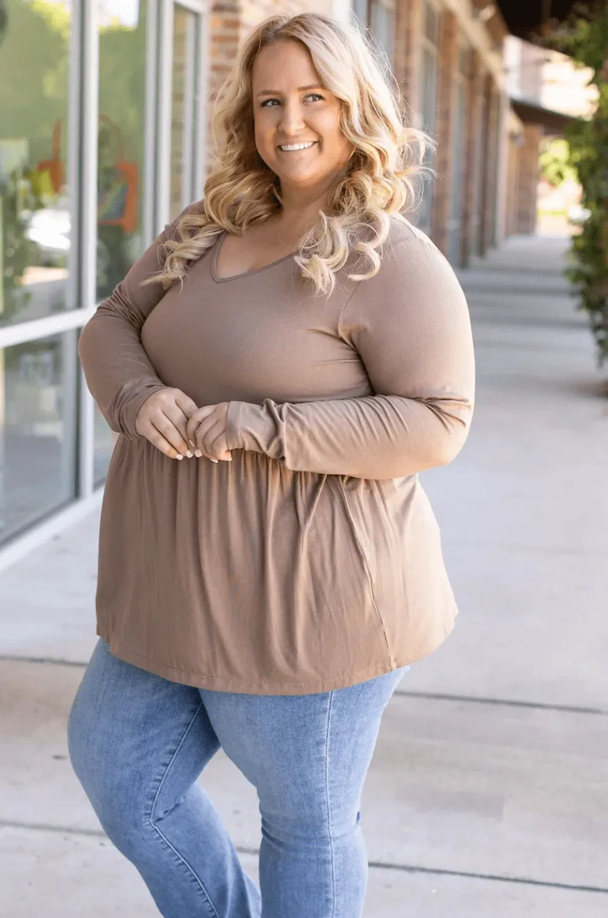 Morgana Luxe Long Sleeve Mini Ruffle Tee (6 colors)