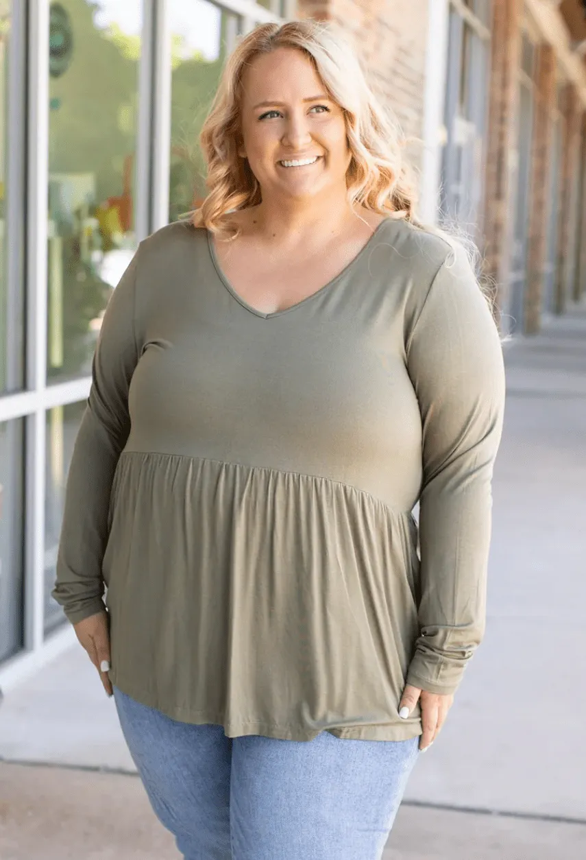 Morgana Luxe Long Sleeve Mini Ruffle Tee (6 colors)