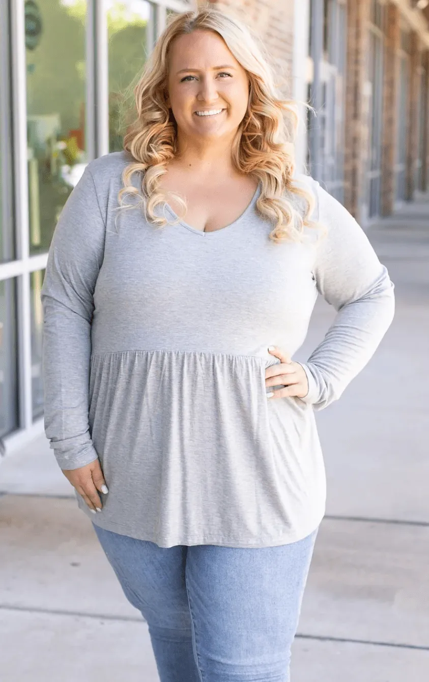 Morgana Luxe Long Sleeve Mini Ruffle Tee (6 colors)