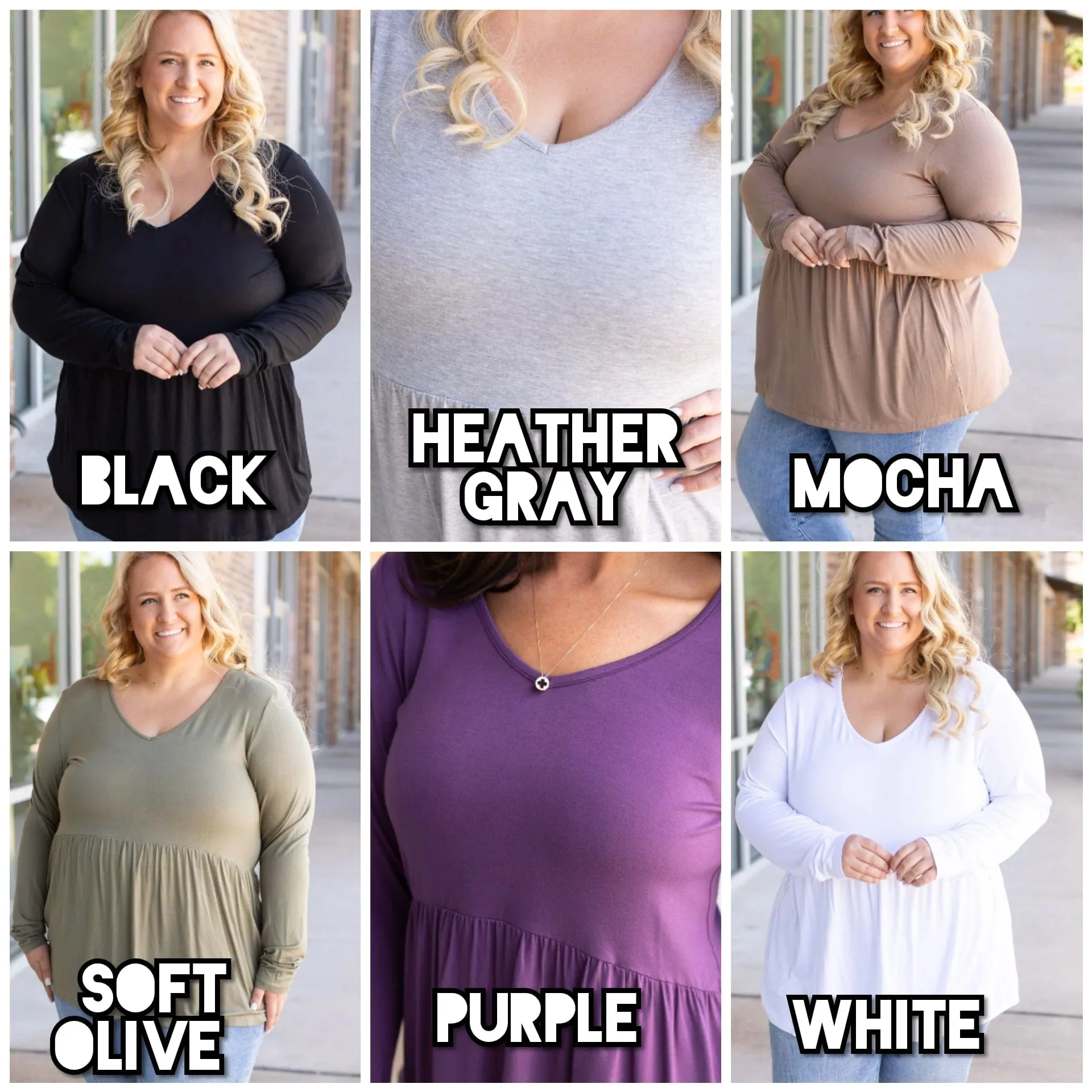 Morgana Luxe Long Sleeve Mini Ruffle Tee (6 colors)