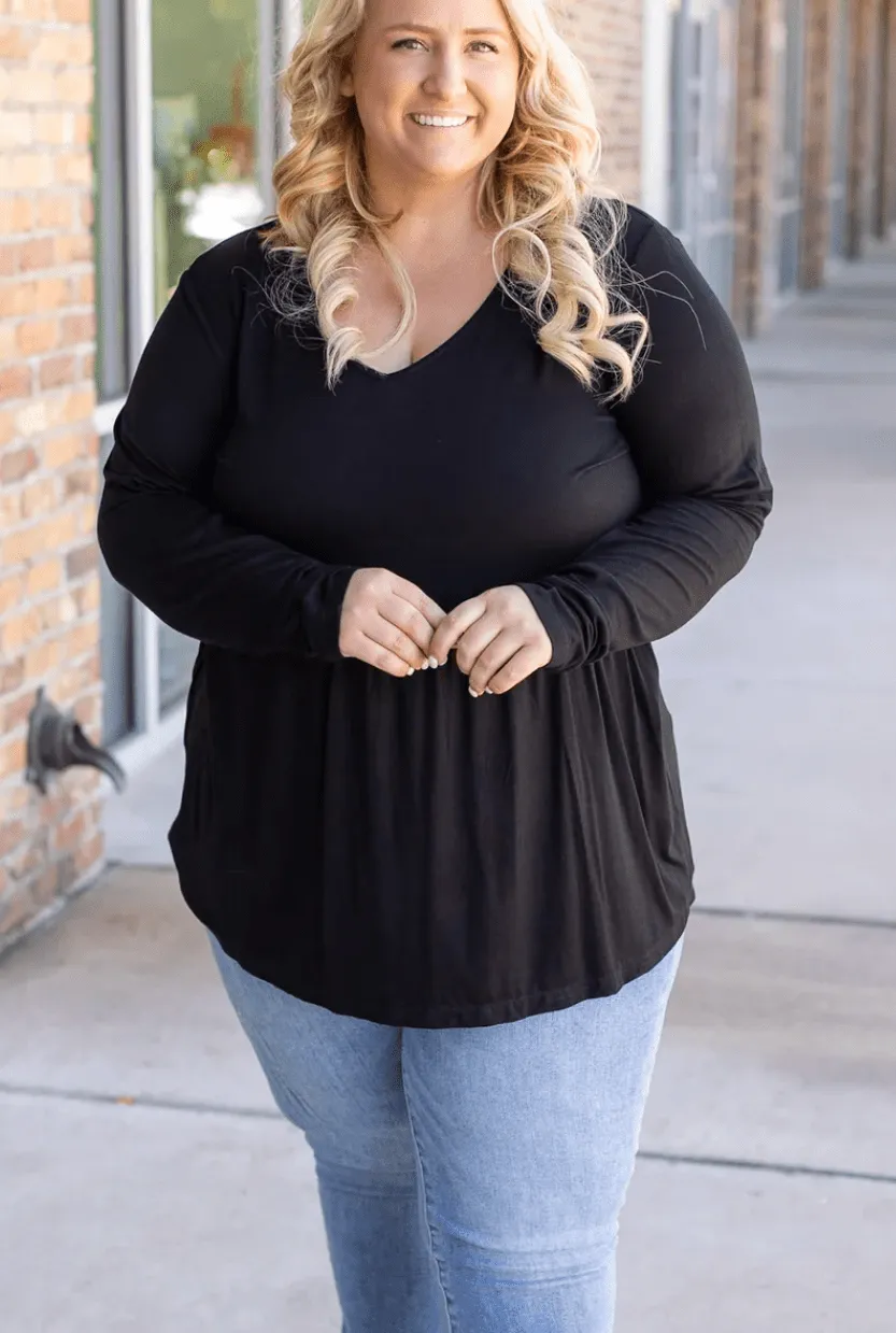 Morgana Luxe Long Sleeve Mini Ruffle Tee (6 colors)