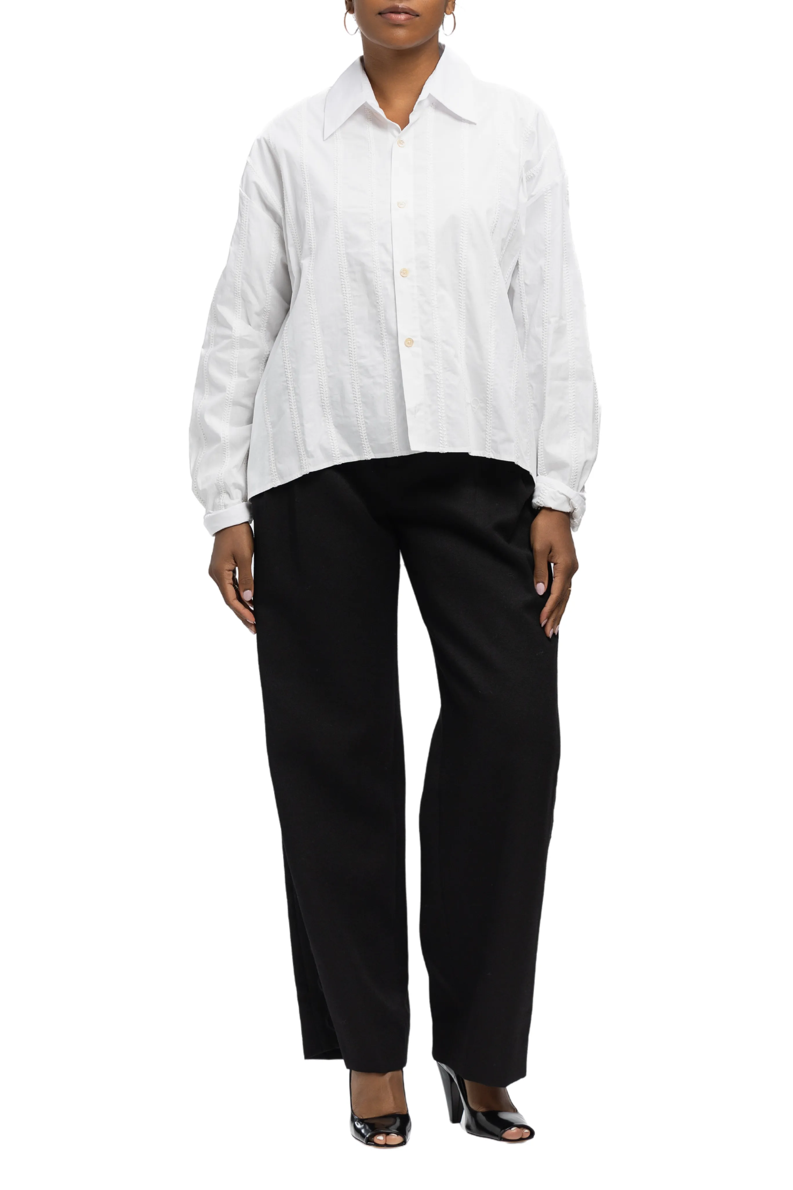 Mossman White Crochet Shirt
