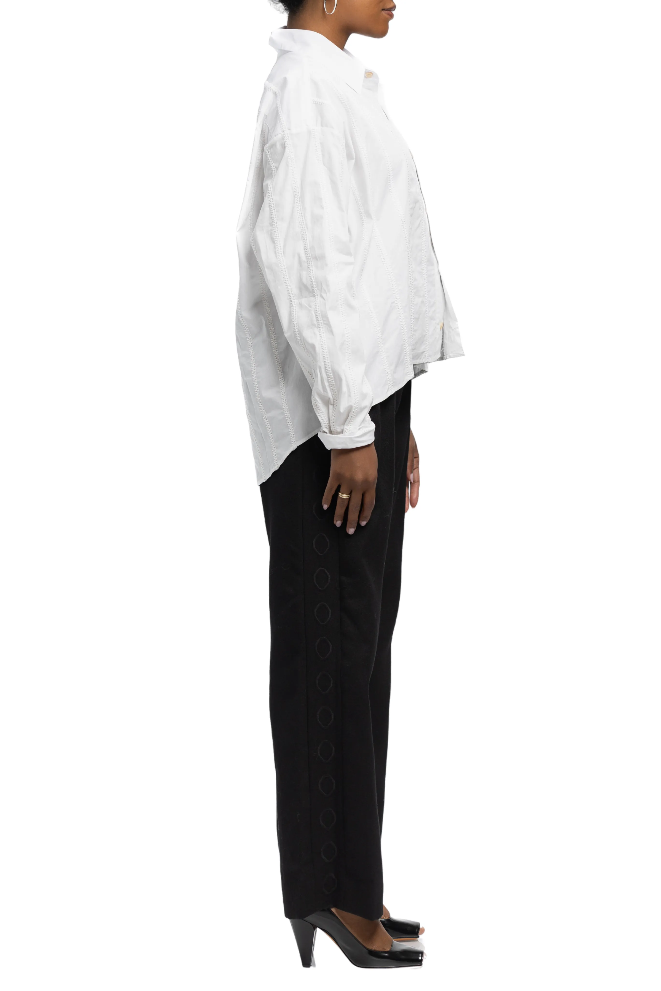 Mossman White Crochet Shirt