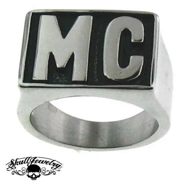 Motorcycle Club MC Stainless Steel Heavy Bold Ring (#557)