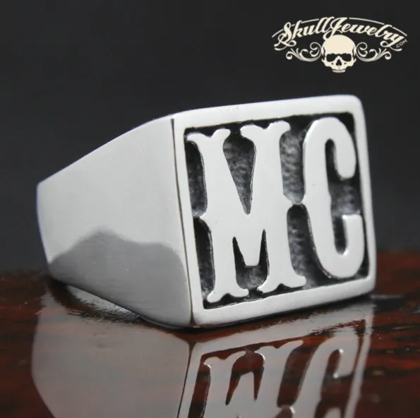 Motorcycle Club MC Stainless Steel Heavy Bold Ring (#557)