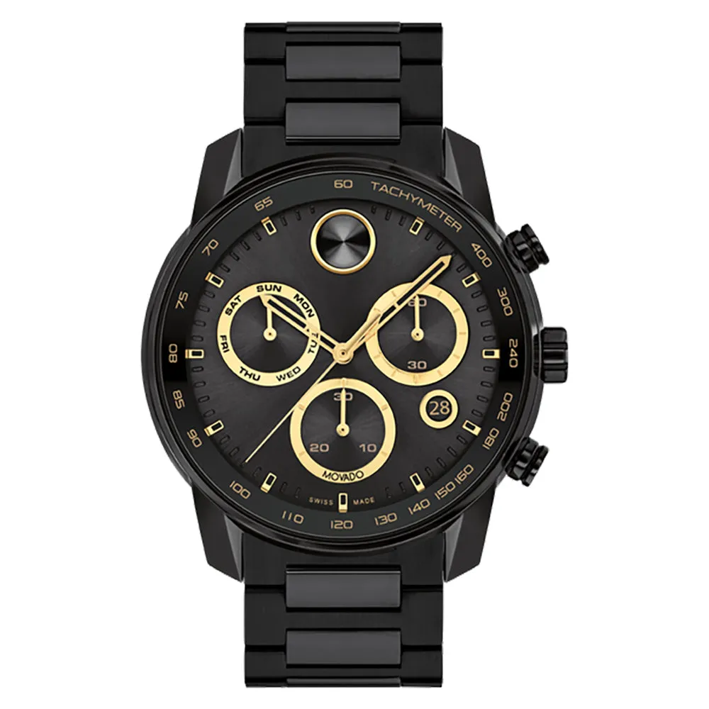Movado Bold Men's Watch Black Tone Case Quartz