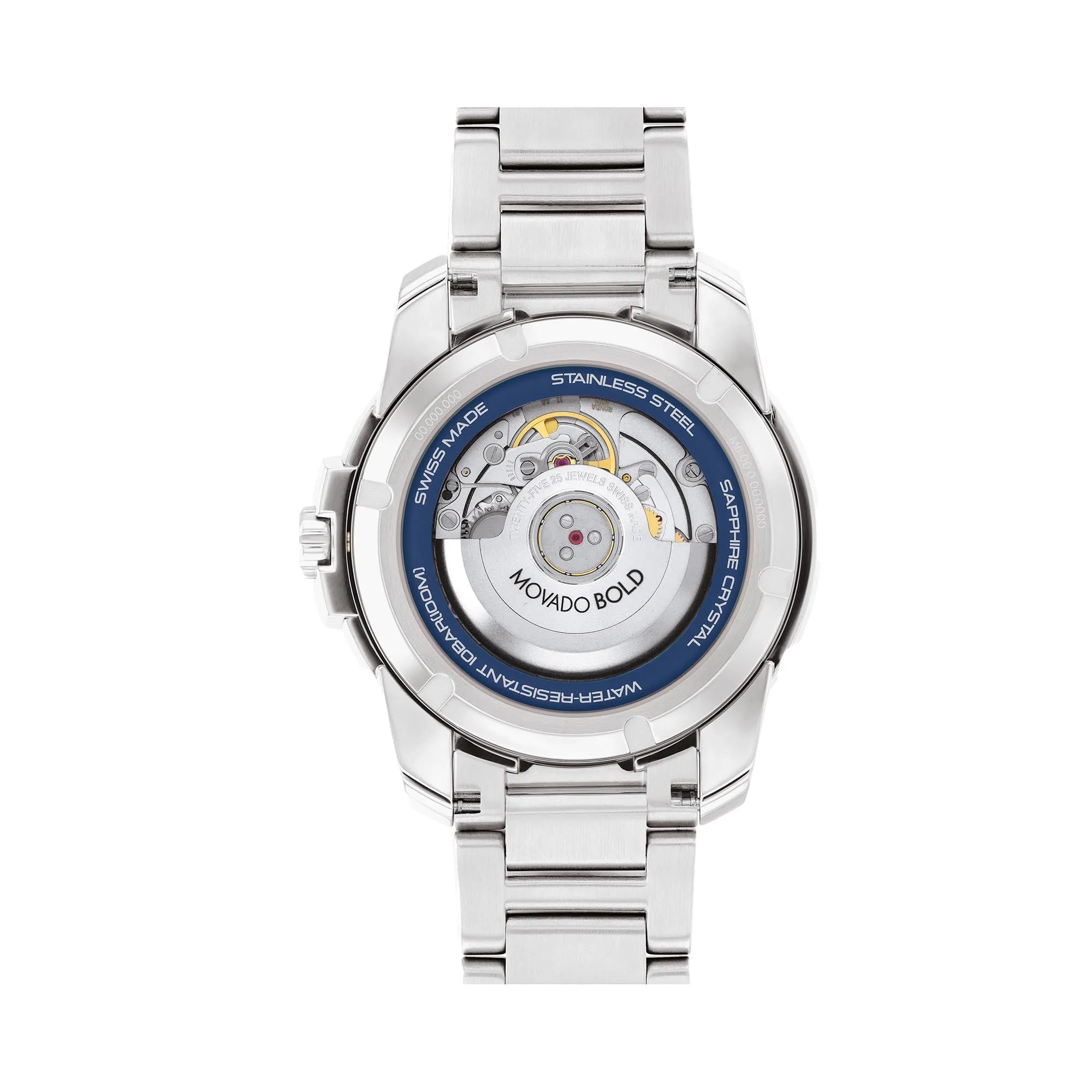 Movado Bold Men's Watch Silver Tone Case Automatic