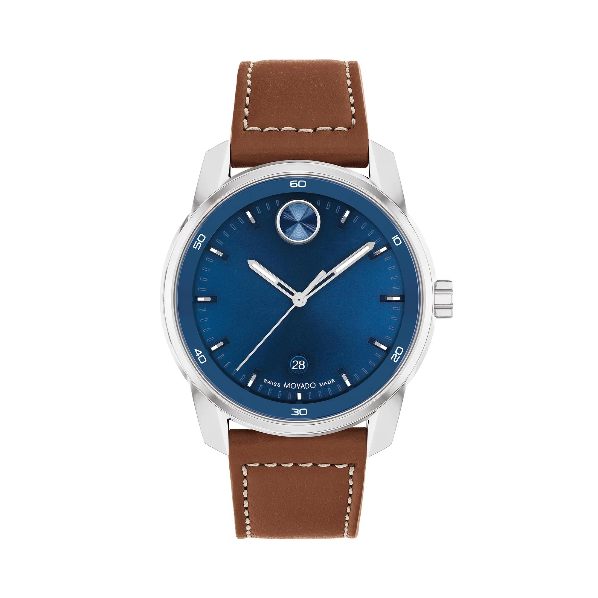 Movado Bold Men's Watch Silver Tone Case Quartz