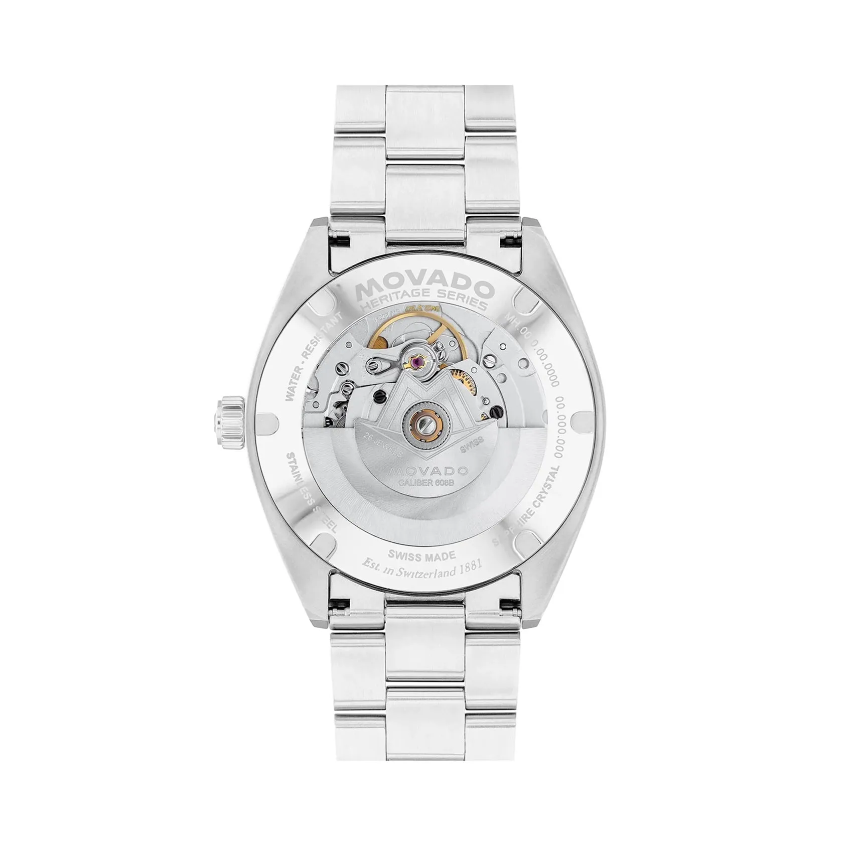 Movado Bold Men's Watch Silver Tone Case White Dial Automatic