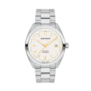 Movado Bold Men's Watch Silver Tone Case White Dial Automatic