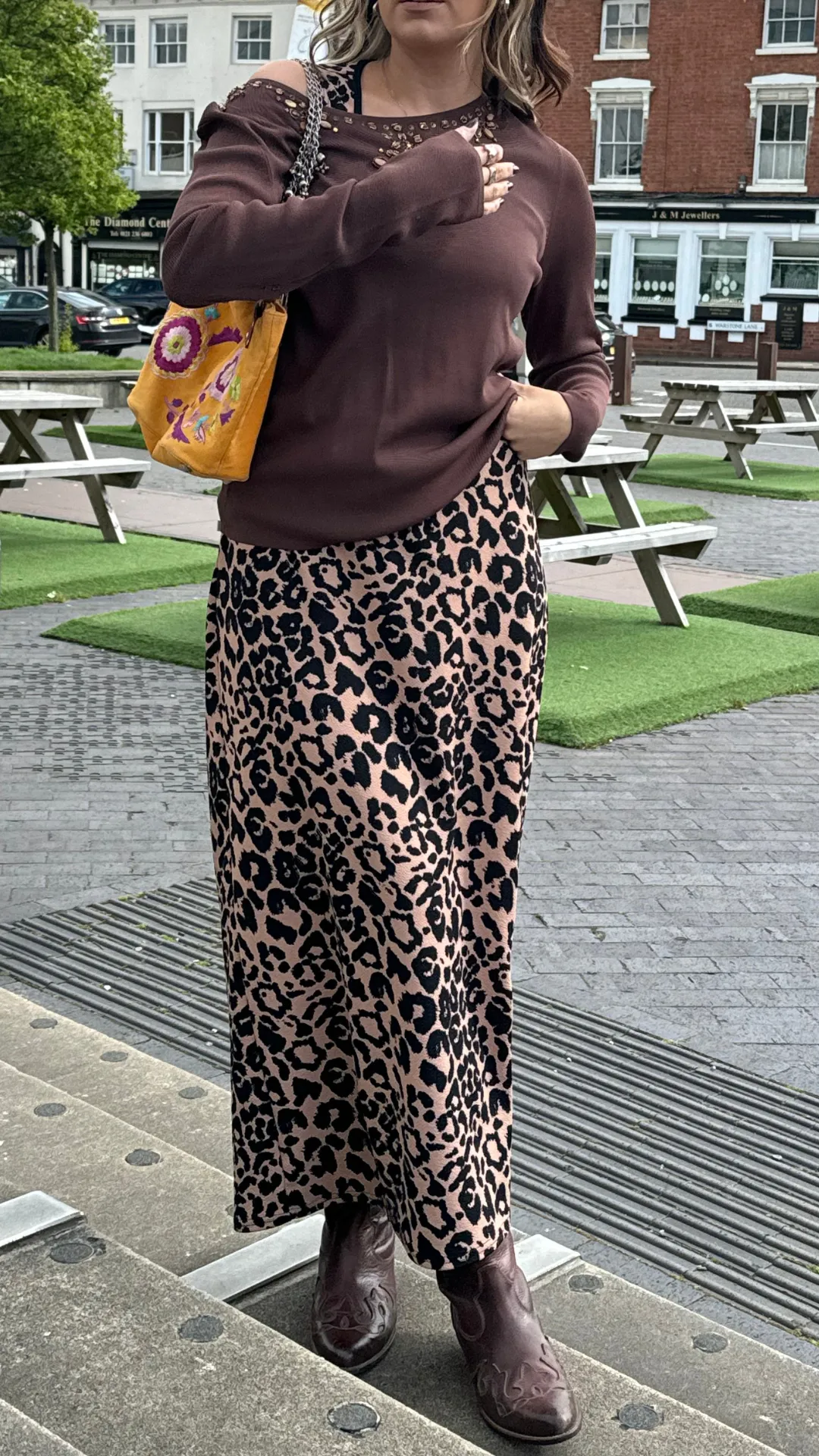 MULTIWAY BROWN LEOPARD CINCH MAXI DRESS