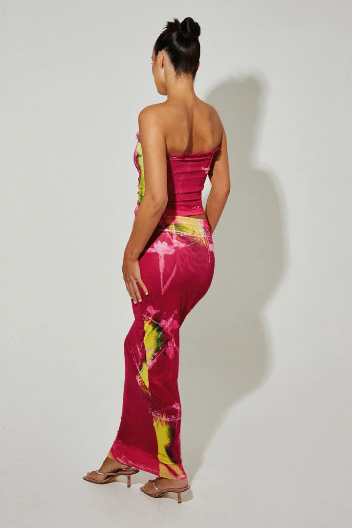 Murci - Sour Print Lace Up Mesh Set