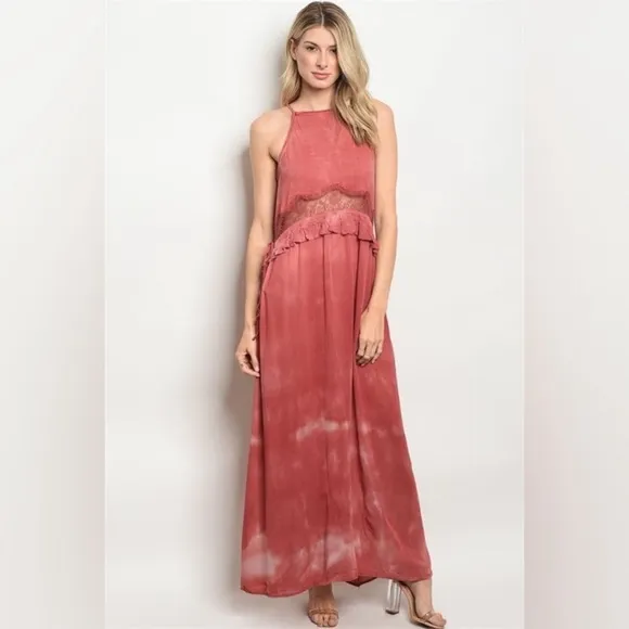 Mustard Seed Red Maxi Dress Size Medium