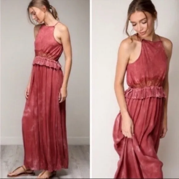 Mustard Seed Red Maxi Dress Size Medium