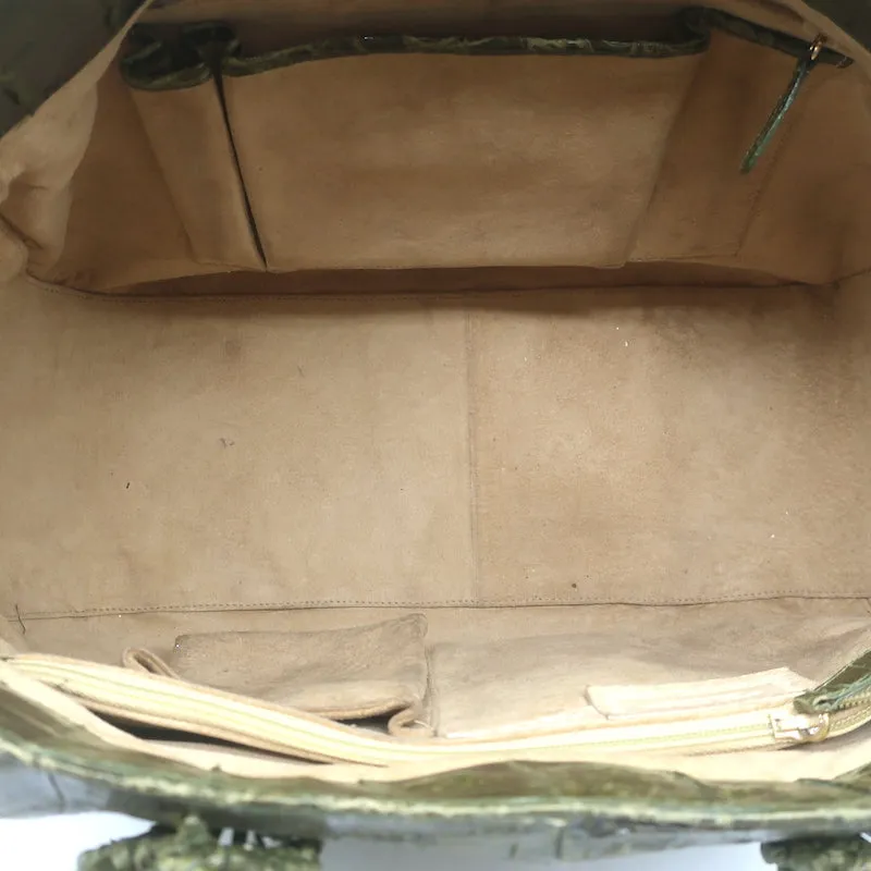 Nancy Gonzalez Crocodile Medium Shoulder Bag Olive Green