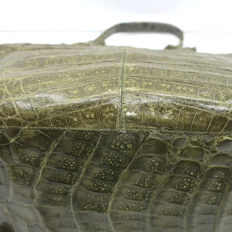 Nancy Gonzalez Crocodile Medium Shoulder Bag Olive Green