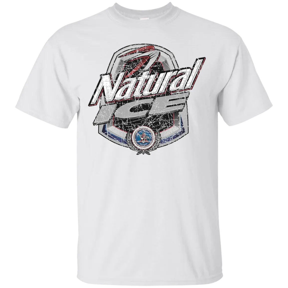 Natural Ice Beer T-Shirt Custom Designed Color Worn Label Pattern