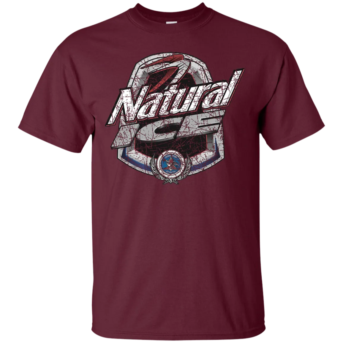Natural Ice Beer T-Shirt Custom Designed Color Worn Label Pattern