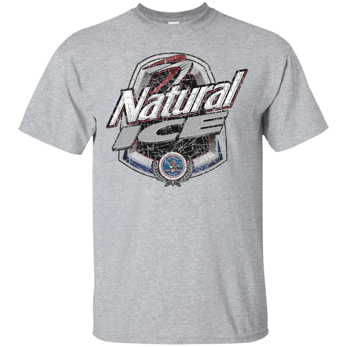 Natural Ice Beer T-Shirt Custom Designed Color Worn Label Pattern