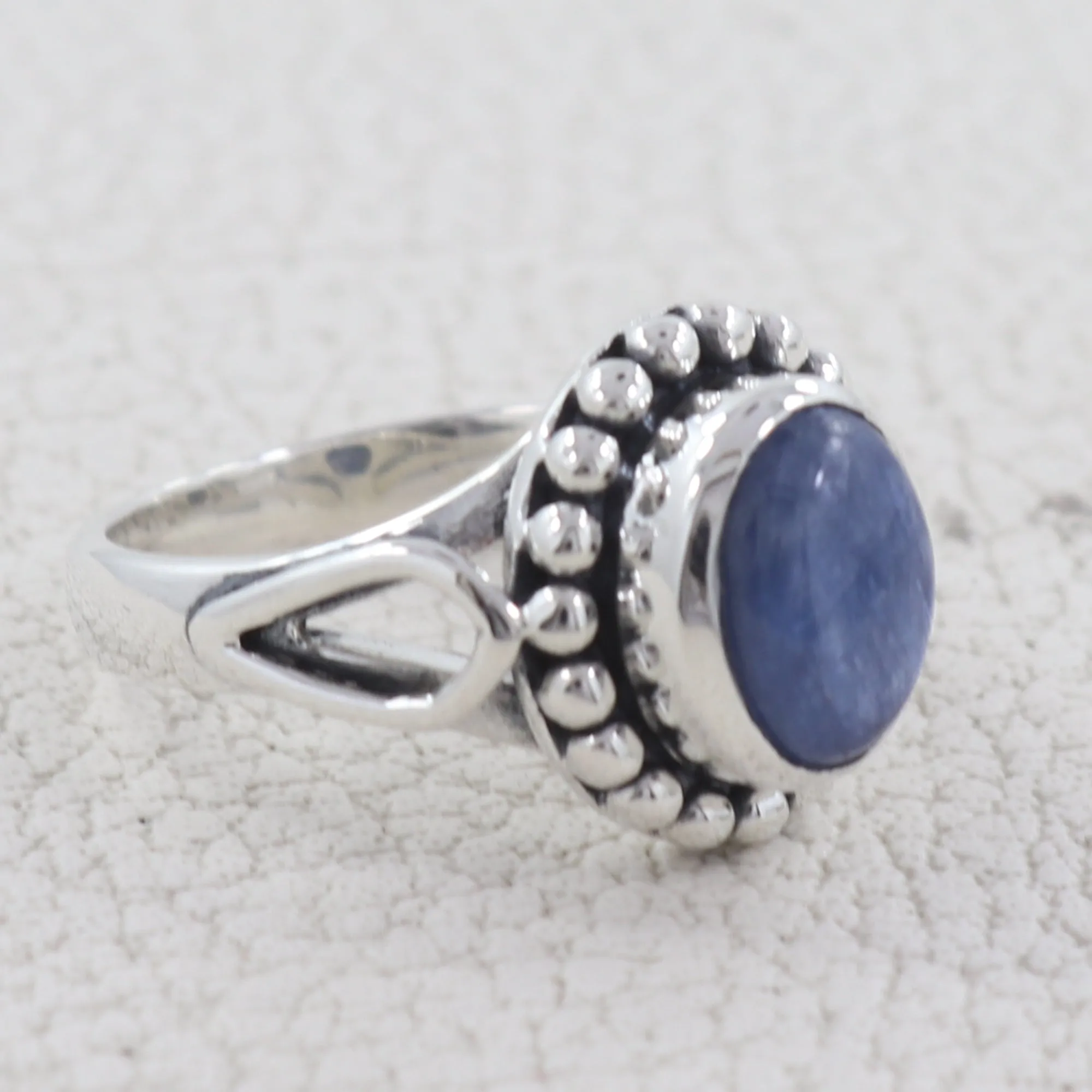 Natural Kyanite Silver Ring