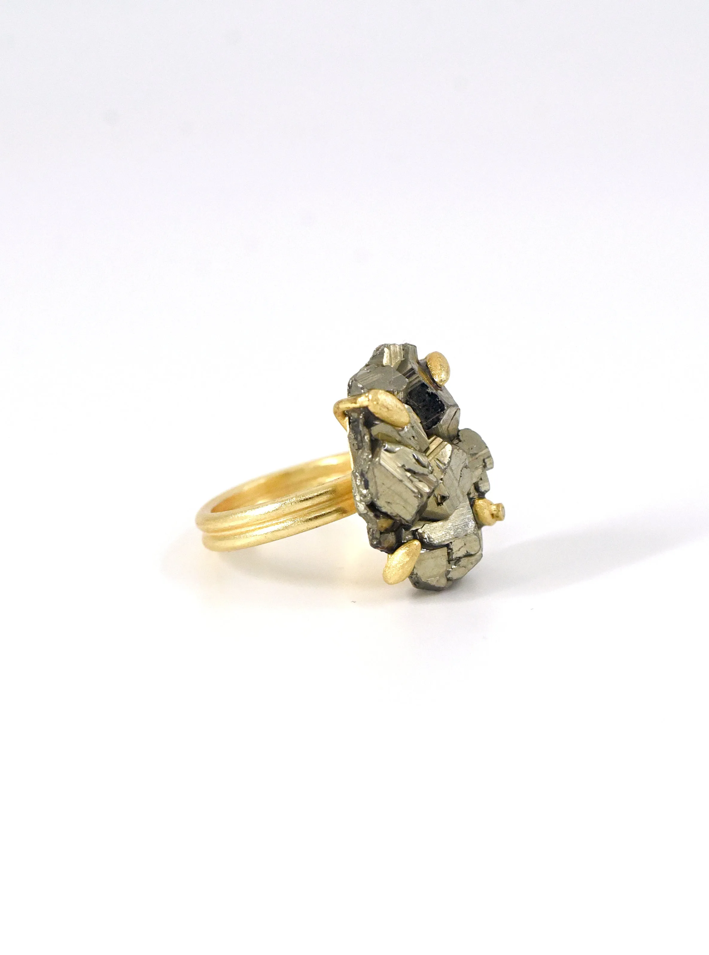 Nature Pyrite Specimen Edgy Ring