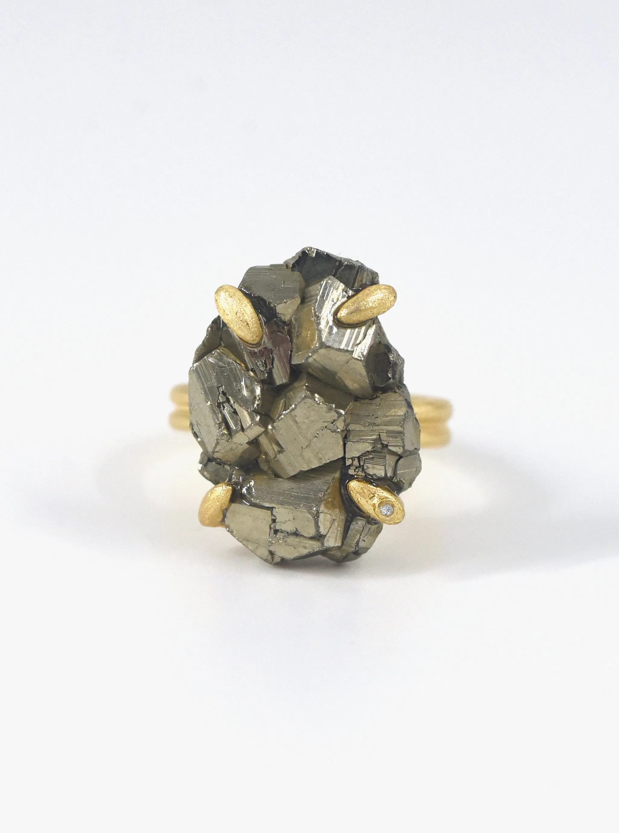 Nature Pyrite Specimen Edgy Ring